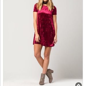 Brand New dark red velvet swing dress